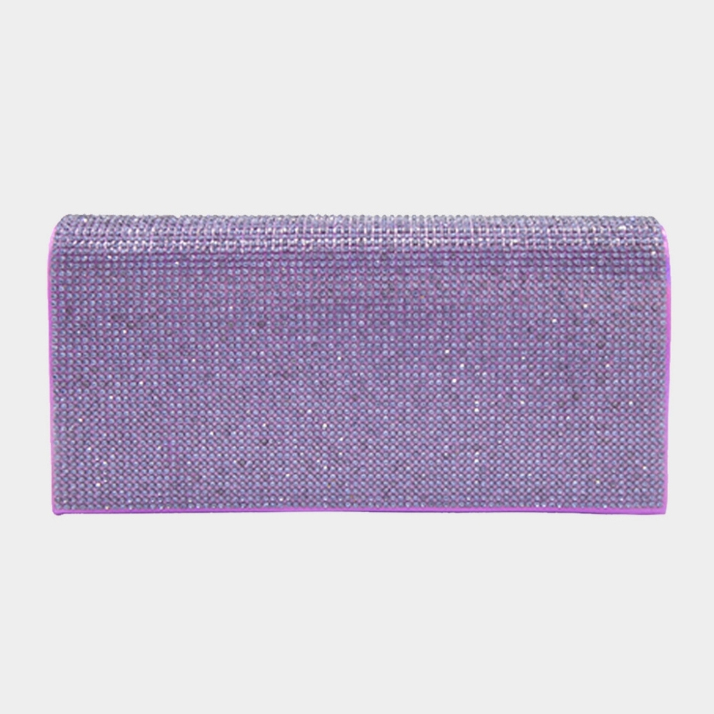 Tanzanite Purple Clutch Rhinestone Crystal Purse Bling Evening Crossbody Bag
